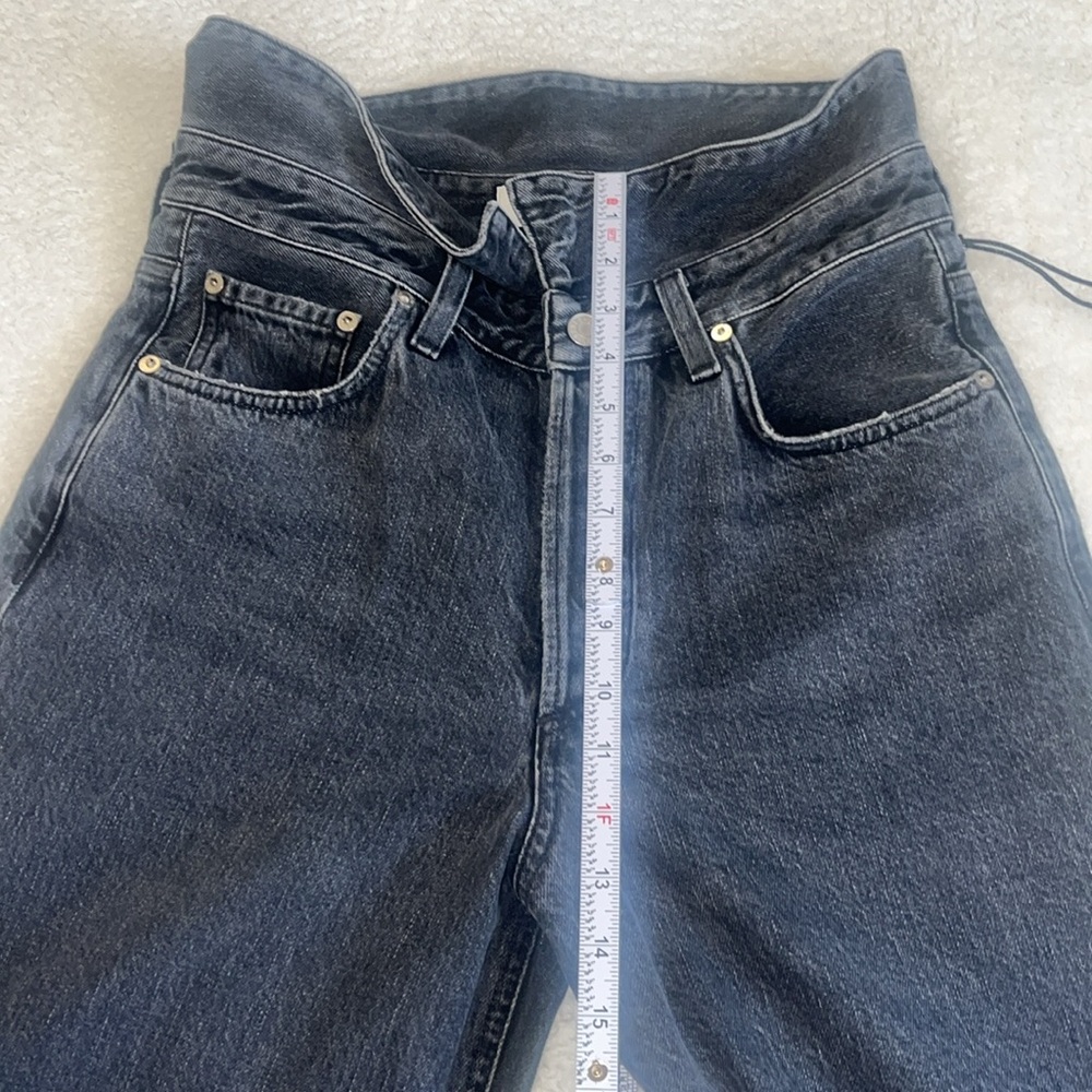 Agolde Echo‎ Taper Jean Flip Waistband Zephyr Wash Black Size 27 NWT - Picture 3 of 13
